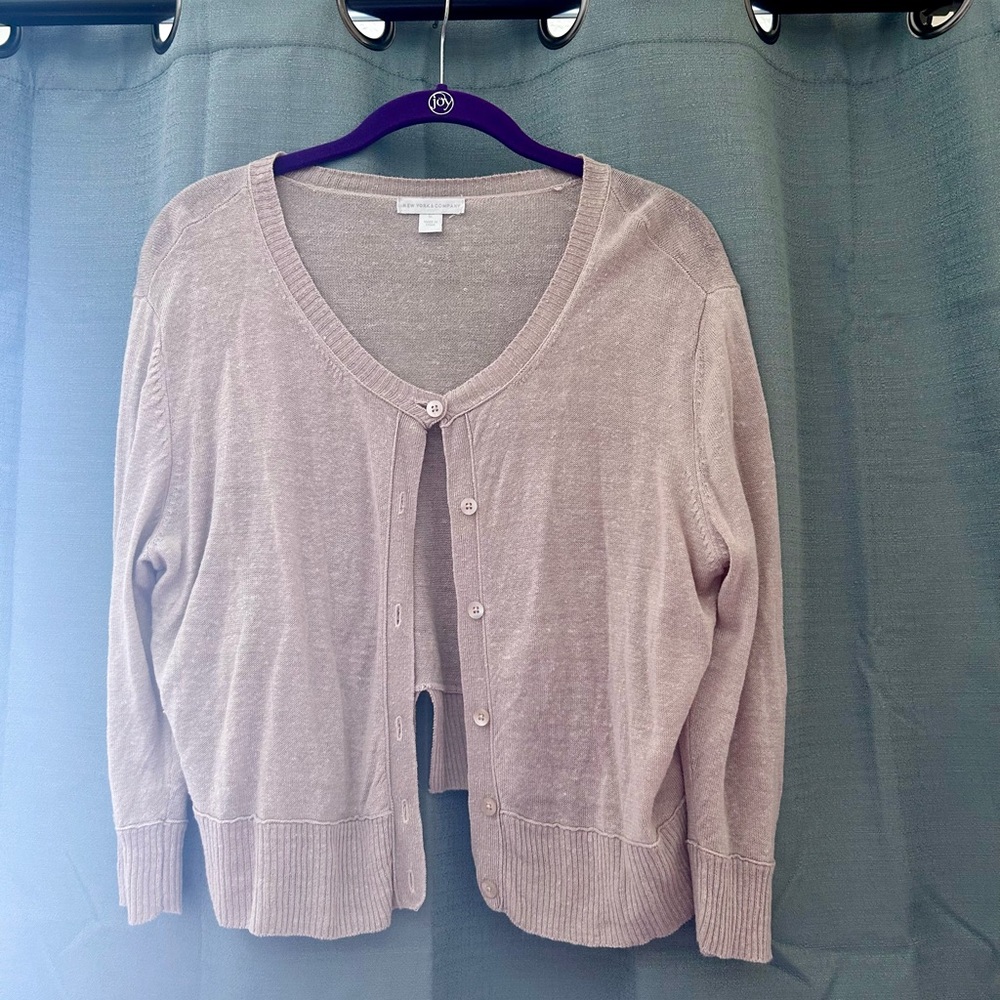 New York and Company Large Pink Buttoned Cardigan